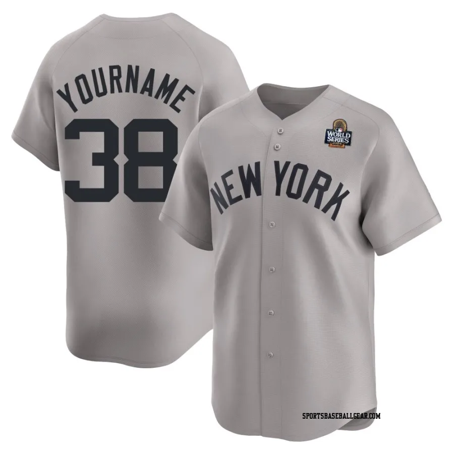 Devin Williams Men's New York Yankees Gray Limited Away 2024 World Series Jersey