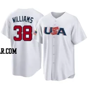 Devin Williams Youth USA Baseball White Replica 2023 World Baseball Classic Jersey