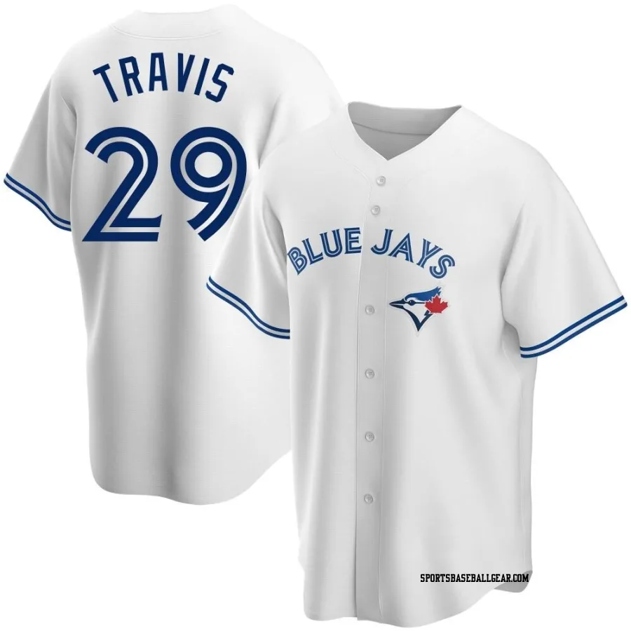 Devon Travis Men's Toronto Blue Jays White Replica Home Jersey