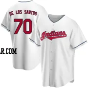 Deyvison De Los Santos Men's Cleveland Guardians White Replica Home Jersey