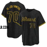 Deyvison De Los Santos Men's Miami Marlins Black Replica Snake Skin City Jersey