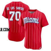 Deyvison De Los Santos Men's Miami Marlins Red Authentic 2021 City Connect Jersey