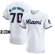 Deyvison De Los Santos Men's Miami Marlins White Elite Home Patch Jersey