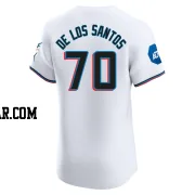 Deyvison De Los Santos Men's Miami Marlins White Elite Home Patch Jersey