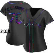 Deyvison De Los Santos Women's Cleveland Guardians Black Holographic Replica Alternate Jersey