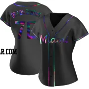 Deyvison De Los Santos Women's Miami Marlins Black Holographic Replica Alternate Jersey