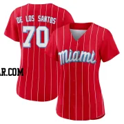 Deyvison De Los Santos Women's Miami Marlins Red Authentic 2021 City Connect Jersey