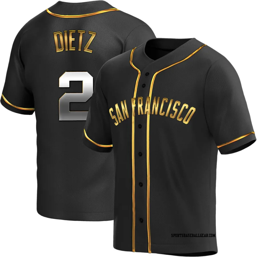 Dick Dietz Men's San Francisco Giants Black Golden Replica Alternate Jersey