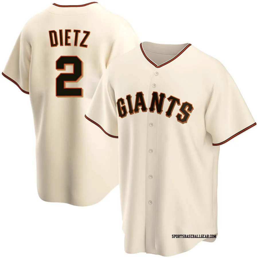 Dick Dietz Men's San Francisco Giants Cream Replica Home Jersey