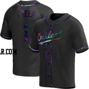 Dick Green Men's Oakland Athletics Black Holographic Replica Alternate Jersey