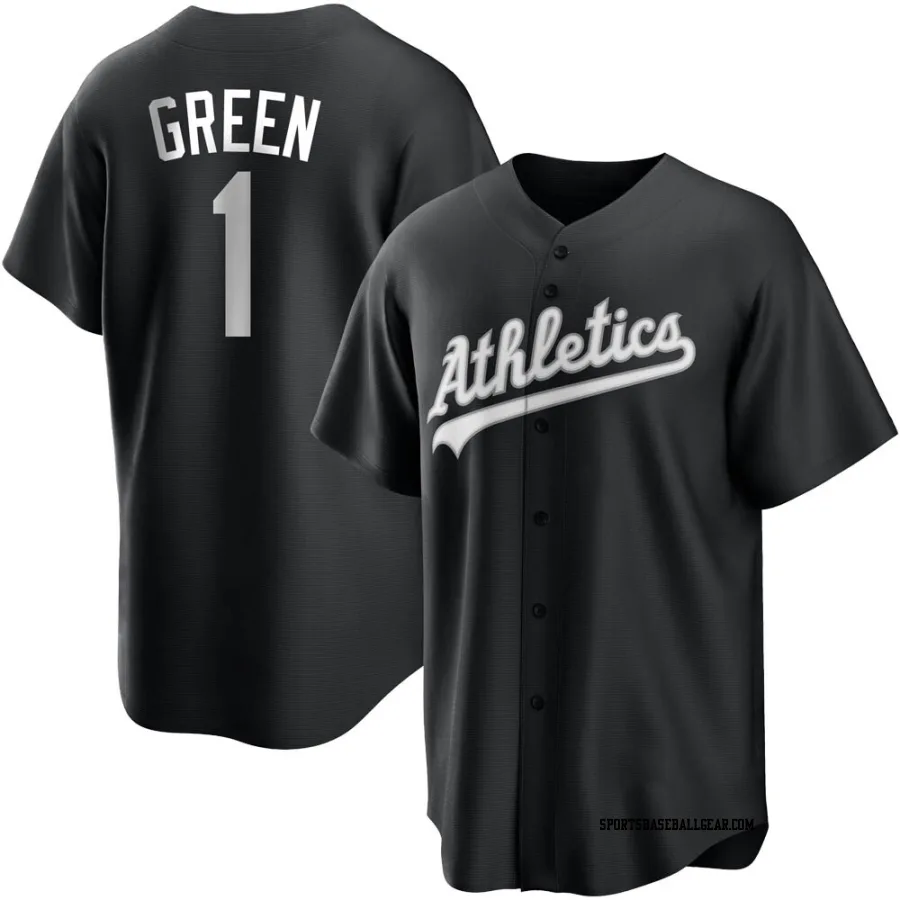 Dick Green Men's Oakland Athletics Black/White Replica Jersey