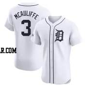 Dick Mcauliffe Men's Detroit Tigers White Elite Home Patch Jersey