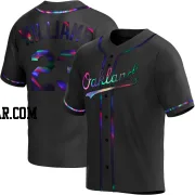 Dick Williams Men's Oakland Athletics Black Holographic Replica Alternate Jersey