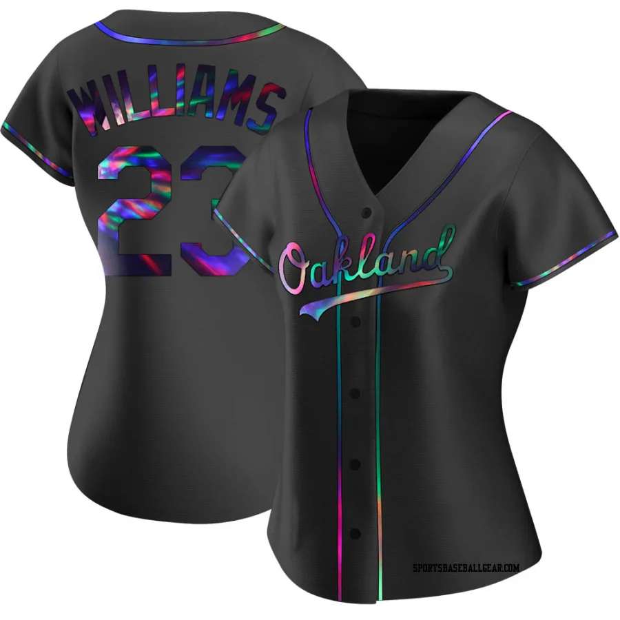 Dick Williams Women's Oakland Athletics Black Holographic Replica Alternate Jersey