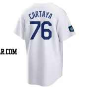 Diego Cartaya Men's Los Angeles Dodgers White Replica 2024 World Tour Seoul Series Home Jersey