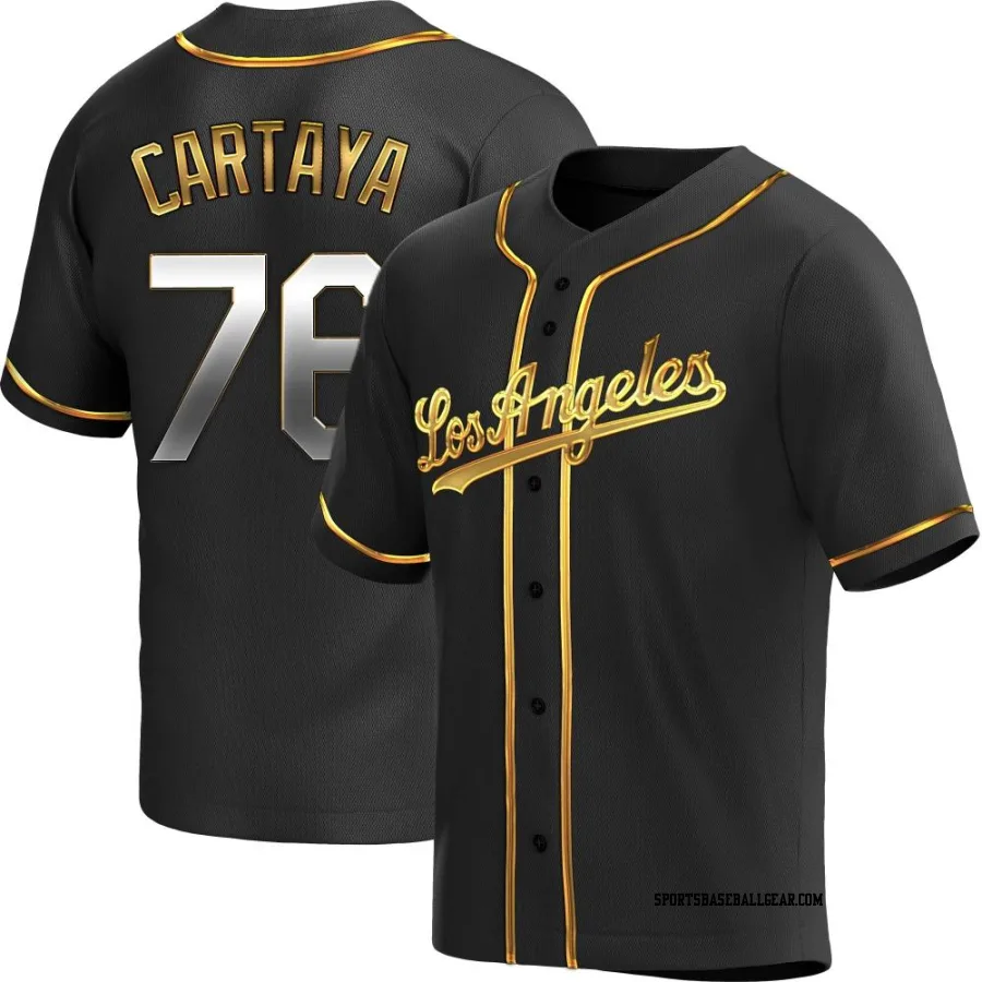 Diego Cartaya Youth Los Angeles Dodgers Black Golden Replica Alternate Jersey