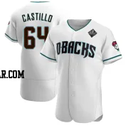 Diego Castillo Men's Arizona Diamondbacks White Authentic Teal Alternate 2023 World Series Jersey