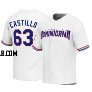 Diego Castillo Men's Dominican Republic Baseball White Replica 2023 World Baseball Classic Jersey