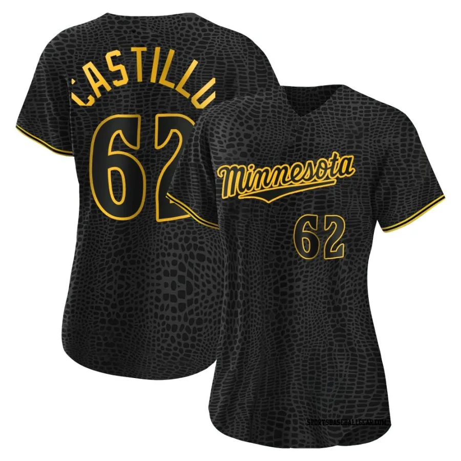 Diego Castillo Women's Minnesota Twins Black Authentic Snake Skin City Jersey