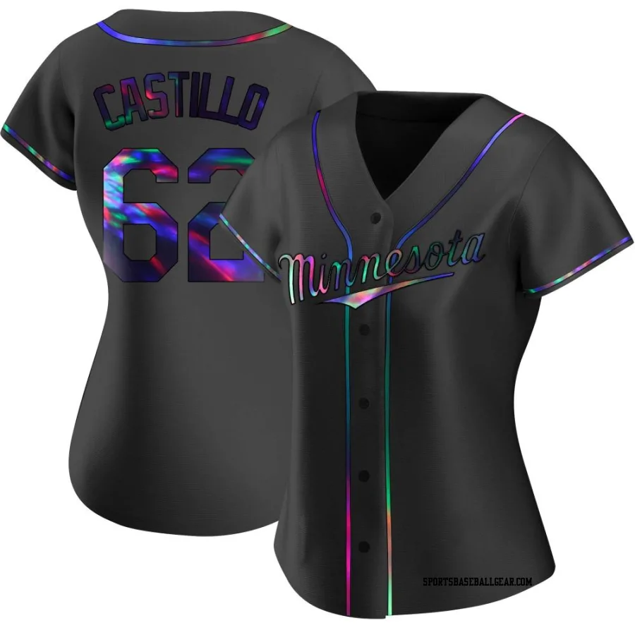 Diego Castillo Women's Minnesota Twins Black Holographic Replica Alternate Jersey