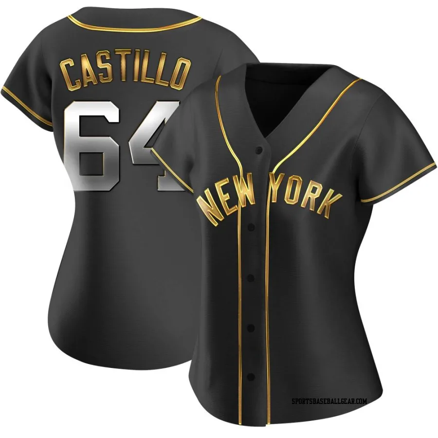 Diego Castillo Women's New York Yankees Black Golden Replica Alternate Jersey