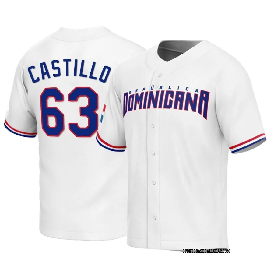 Diego Castillo Youth Dominican Republic Baseball White Replica 2023 World Baseball Classic Jersey