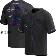 Diego Hernandez Men's Kansas City Royals Black Holographic Replica Alternate Jersey