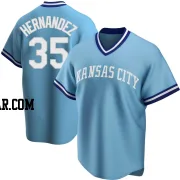 Diego Hernandez Men's Kansas City Royals Light Blue Replica Road Cooperstown Collection Jersey