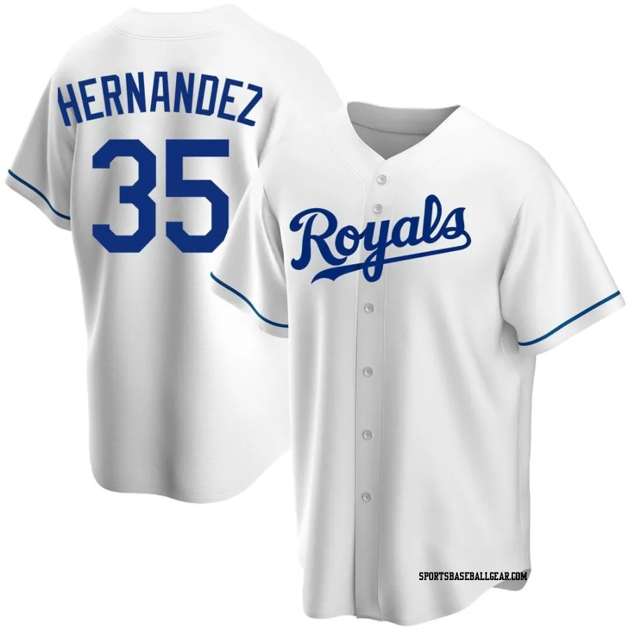 Diego Hernandez Men's Kansas City Royals White Replica Home Jersey