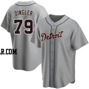 Dillon Dingler Men's Detroit Tigers Gray Replica Road Jersey