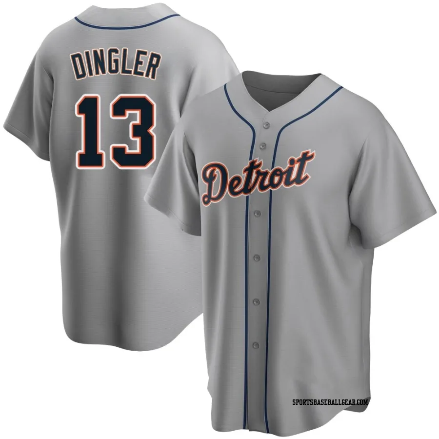 Dillon Dingler Men's Detroit Tigers Gray Replica Road Jersey