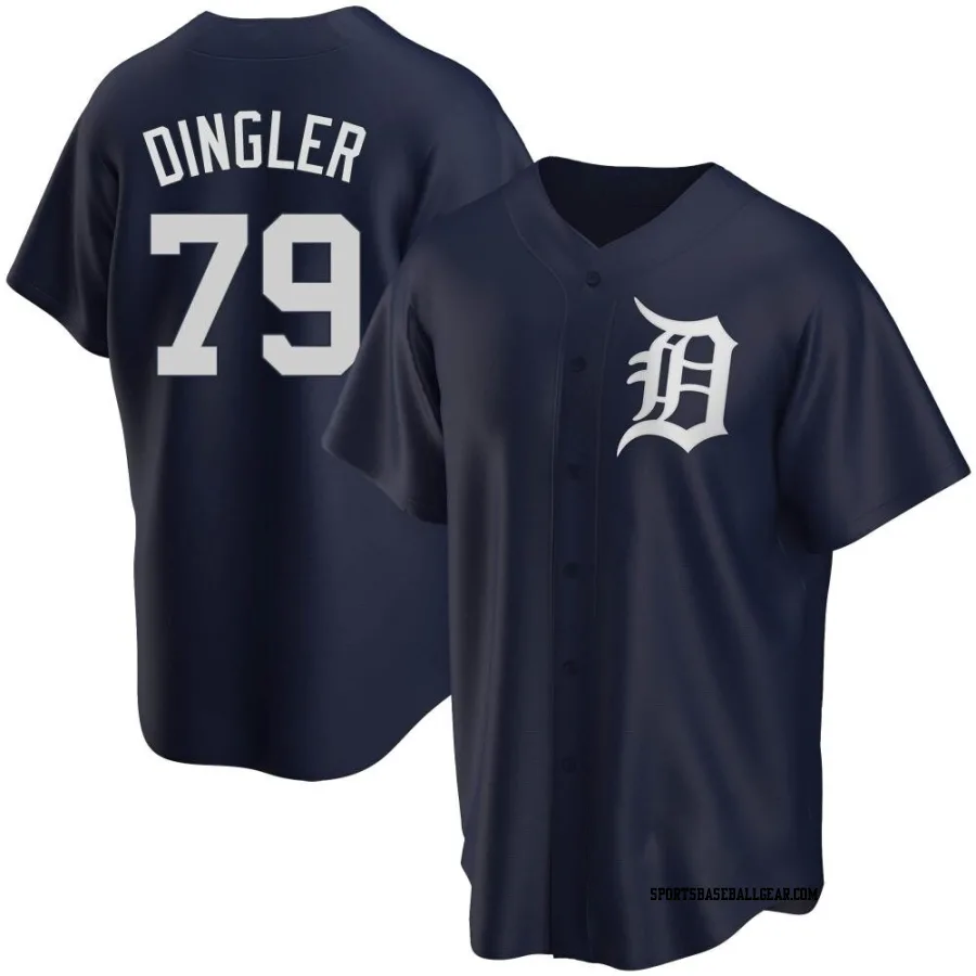 Dillon Dingler Men's Detroit Tigers Navy Replica Alternate Jersey