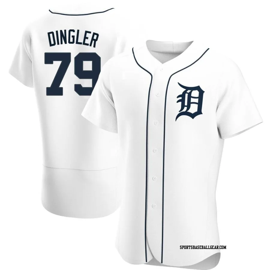 Dillon Dingler Men's Detroit Tigers White Authentic Home Jersey