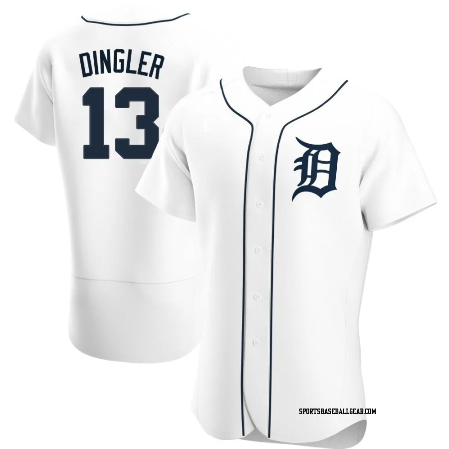 Dillon Dingler Men's Detroit Tigers White Authentic Home Jersey