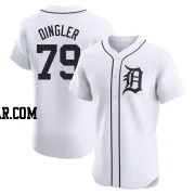 Dillon Dingler Men's Detroit Tigers White Elite Home Jersey