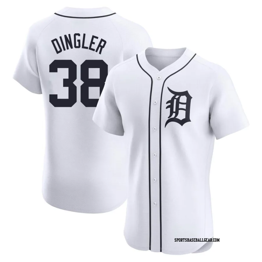 Dillon Dingler Men's Detroit Tigers White Elite Home Jersey