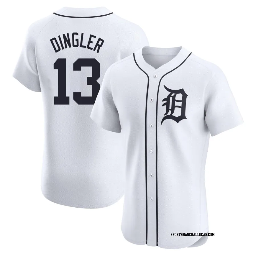 Dillon Dingler Men's Detroit Tigers White Elite Home Jersey