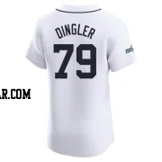 Dillon Dingler Men's Detroit Tigers White Elite Home Patch Jersey