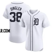 Dillon Dingler Men's Detroit Tigers White Elite Home Patch Jersey