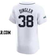 Dillon Dingler Men's Detroit Tigers White Elite Home Patch Jersey