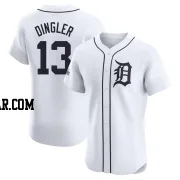 Dillon Dingler Men's Detroit Tigers White Elite Home Patch Jersey