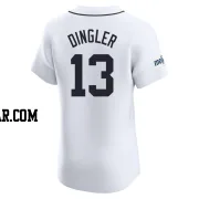 Dillon Dingler Men's Detroit Tigers White Elite Home Patch Jersey