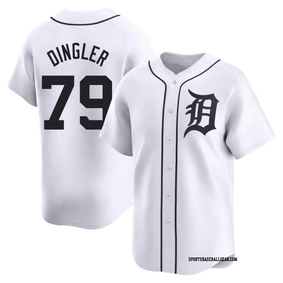 Dillon Dingler Men's Detroit Tigers White Limited Home Jersey