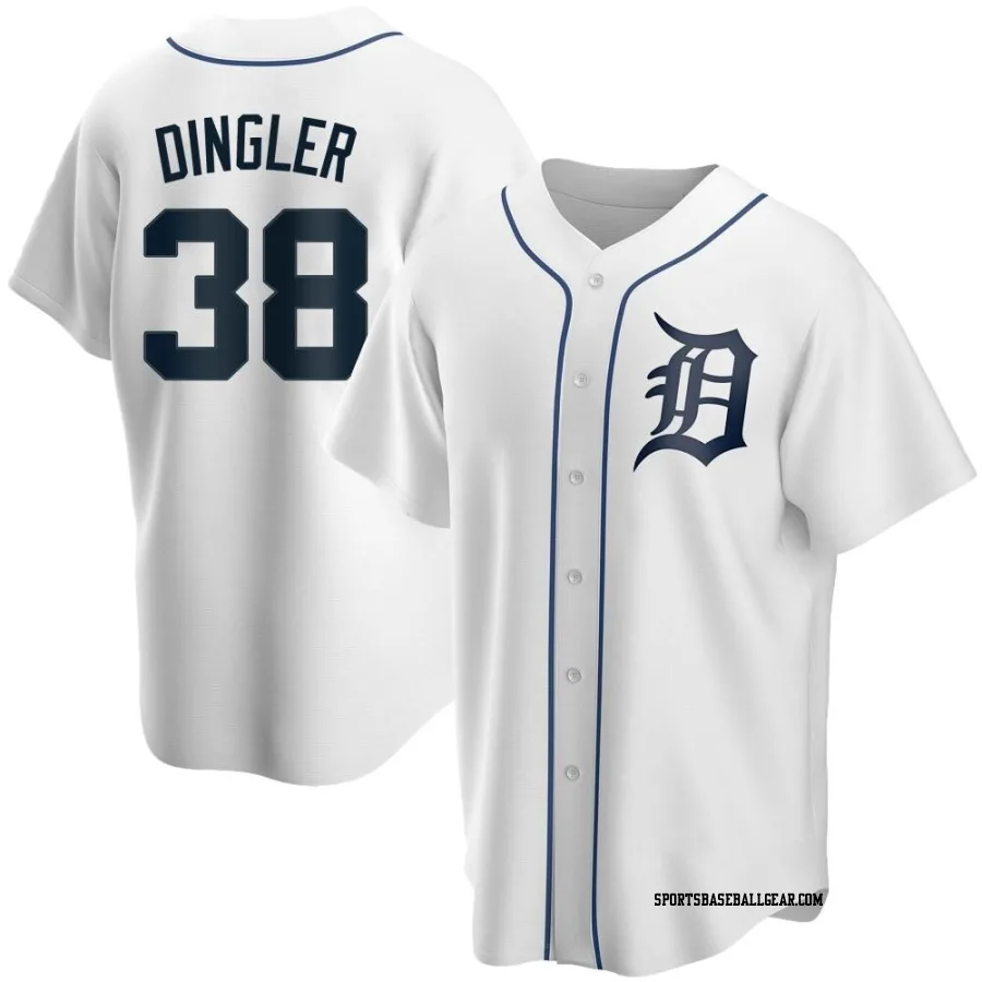 Dillon Dingler Men's Detroit Tigers White Replica Home Jersey