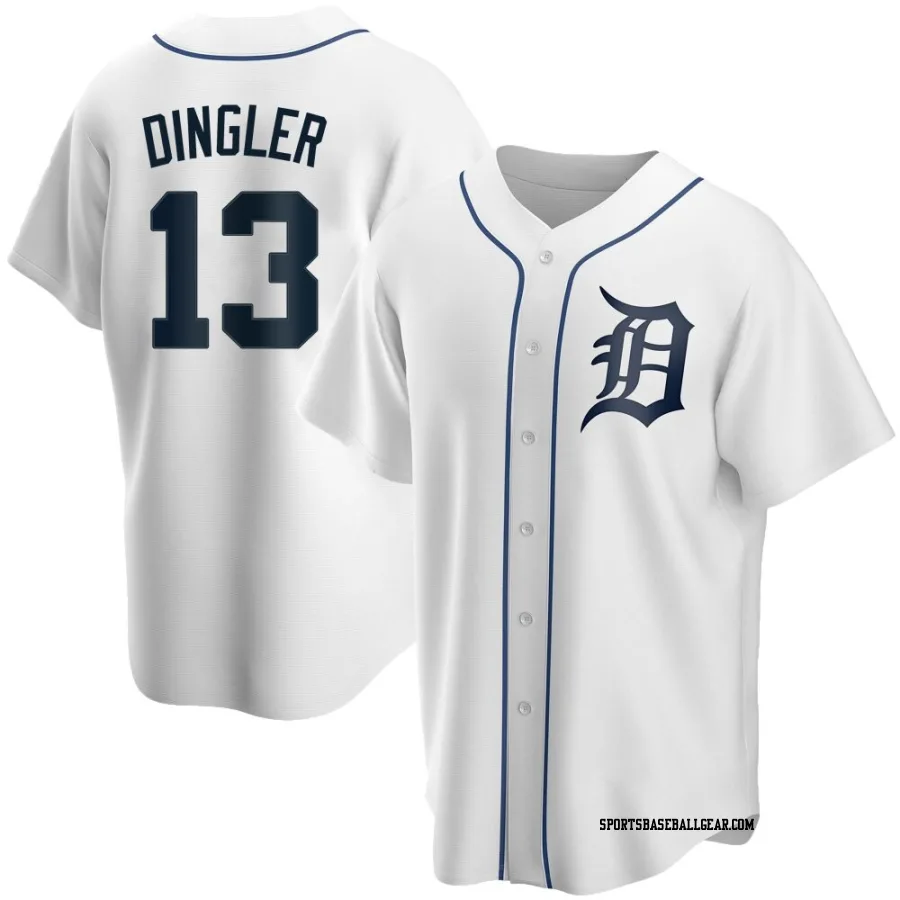 Dillon Dingler Men's Detroit Tigers White Replica Home Jersey