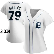 Dillon Dingler Women's Detroit Tigers White Authentic Home Jersey