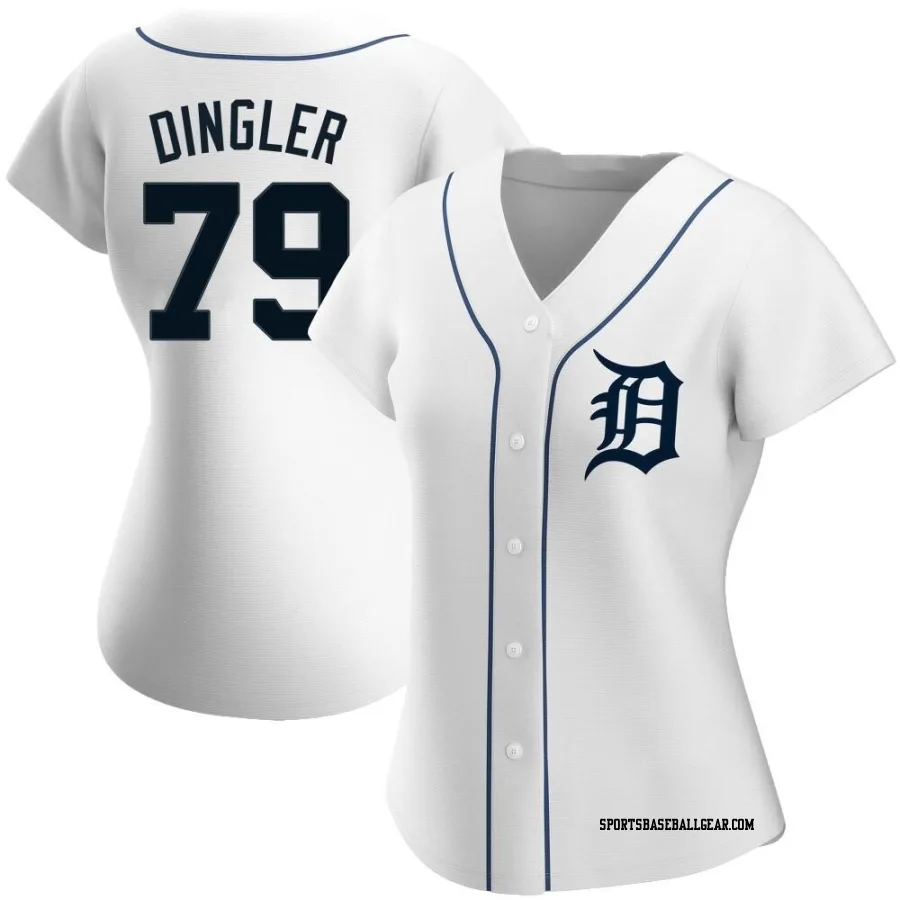 Dillon Dingler Women's Detroit Tigers White Authentic Home Jersey