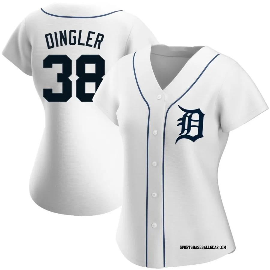 Dillon Dingler Women's Detroit Tigers White Authentic Home Jersey