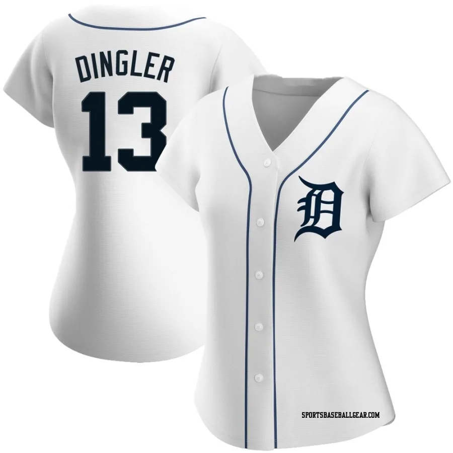 Dillon Dingler Women's Detroit Tigers White Authentic Home Jersey