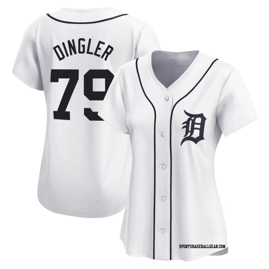 Dillon Dingler Women's Detroit Tigers White Limited Home Jersey